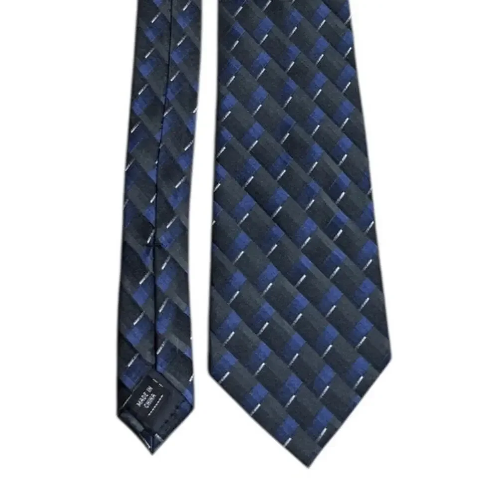 Joseph & Feiss Silk Tie Geometric Check Pattern Classic Width Mens Necktie 61”